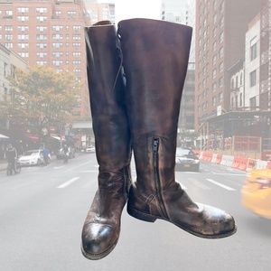 EUC Brown Leather Bed Stu Manchester Distressed Boots 9 *FREE SHIPPING*